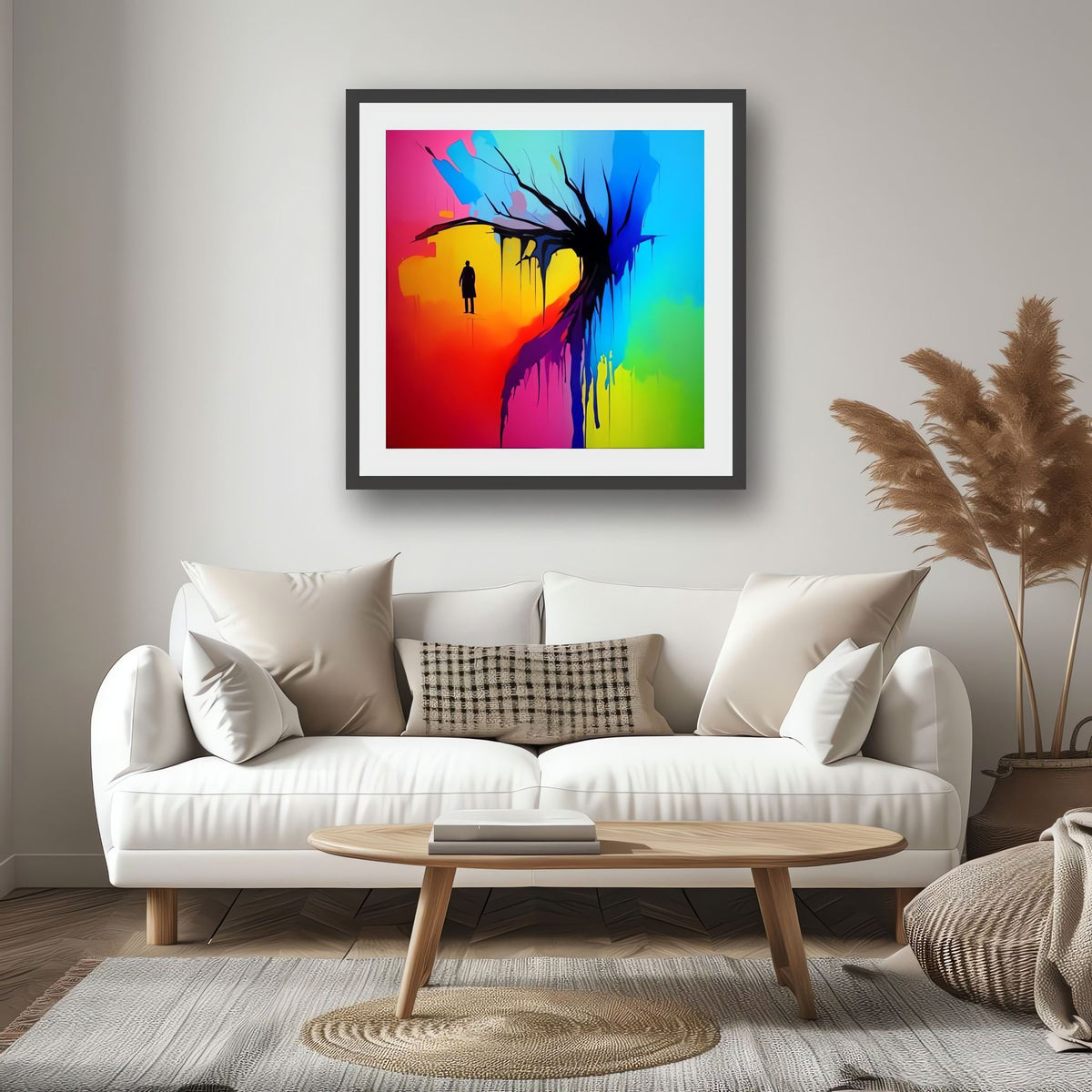 Witness — Neon Pop Art Landscape Canvas Print | Aleksa Soul Art
