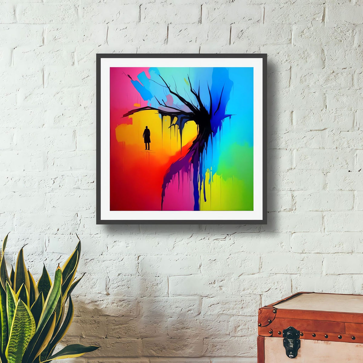 Witness — Neon Pop Art Landscape Canvas Print | Aleksa Soul Art