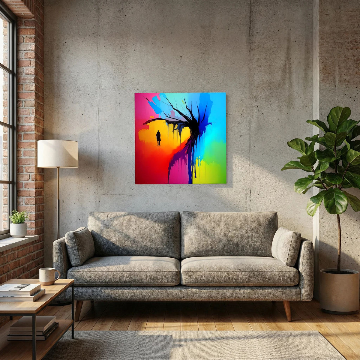 Witness — Neon Pop Art Landscape Canvas Print | Aleksa Soul Art