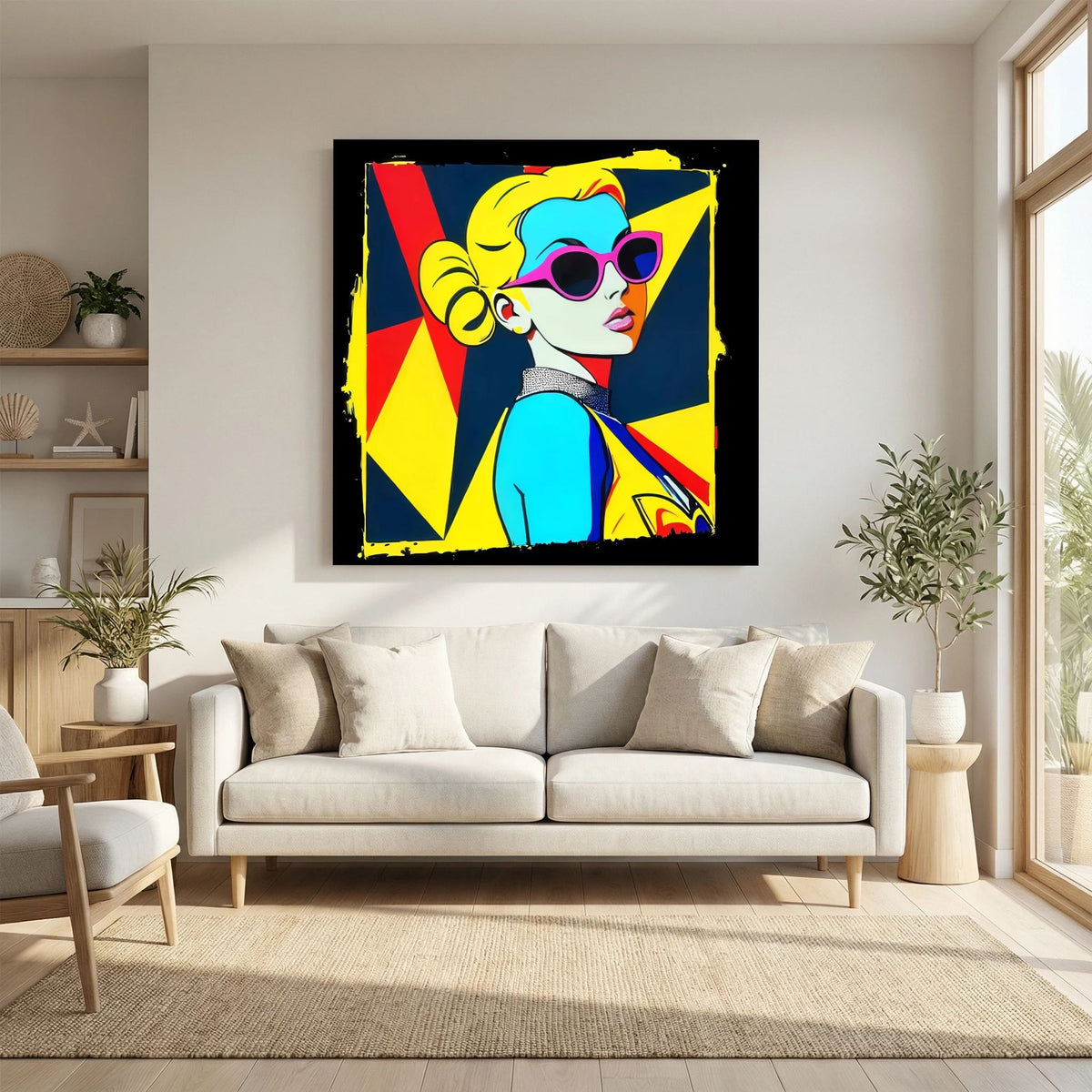 Pink cat-eye sunglasses canvas