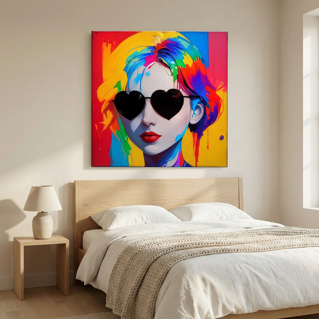 Neon Authority - Pop Art Fashion Portrait, Colorful Woman Art,canvas