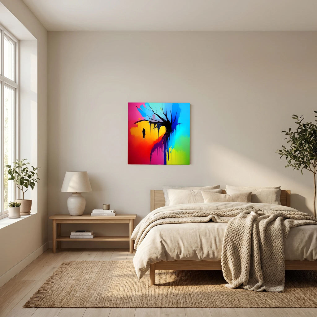 Witness — Neon Pop Art Landscape Canvas Print | Aleksa Soul Art