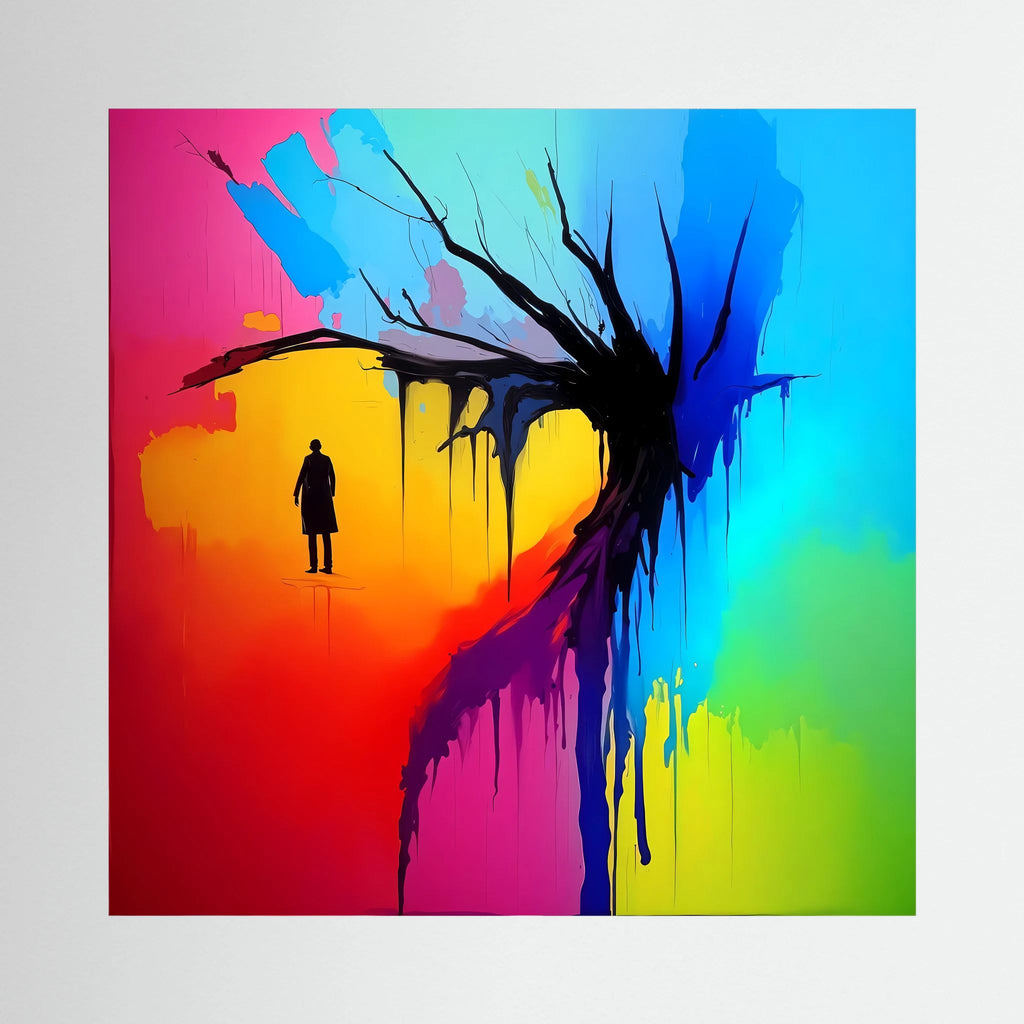 Witness — Neon Pop Art Landscape Canvas Print | Aleksa Soul Art