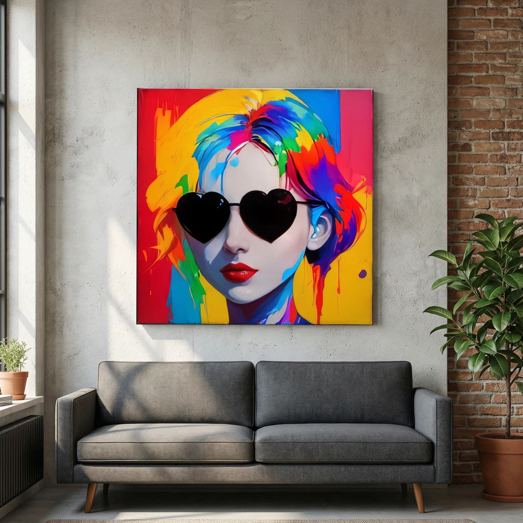 Neon Authority - Pop Art Fashion Portrait, Colorful Woman Art,canvas