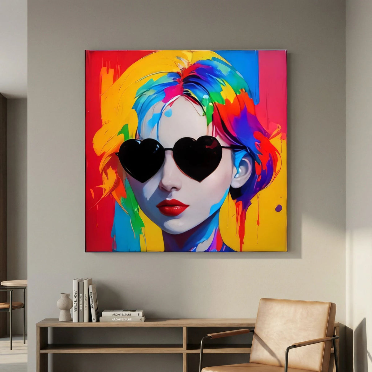 Neon Authority - Pop Art Fashion Portrait, Colorful Woman Art,canvas
