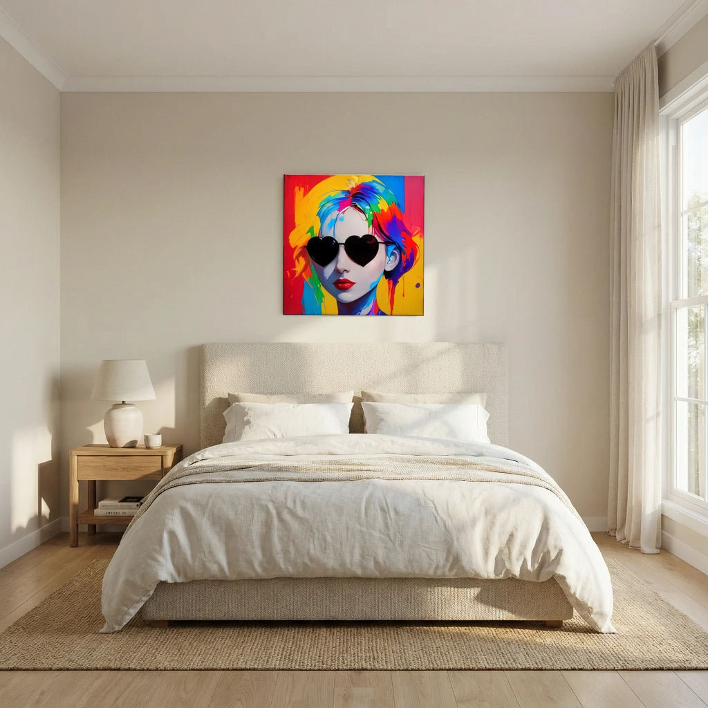 Neon Authority - Pop Art Fashion Portrait, Colorful Woman Art,canvas