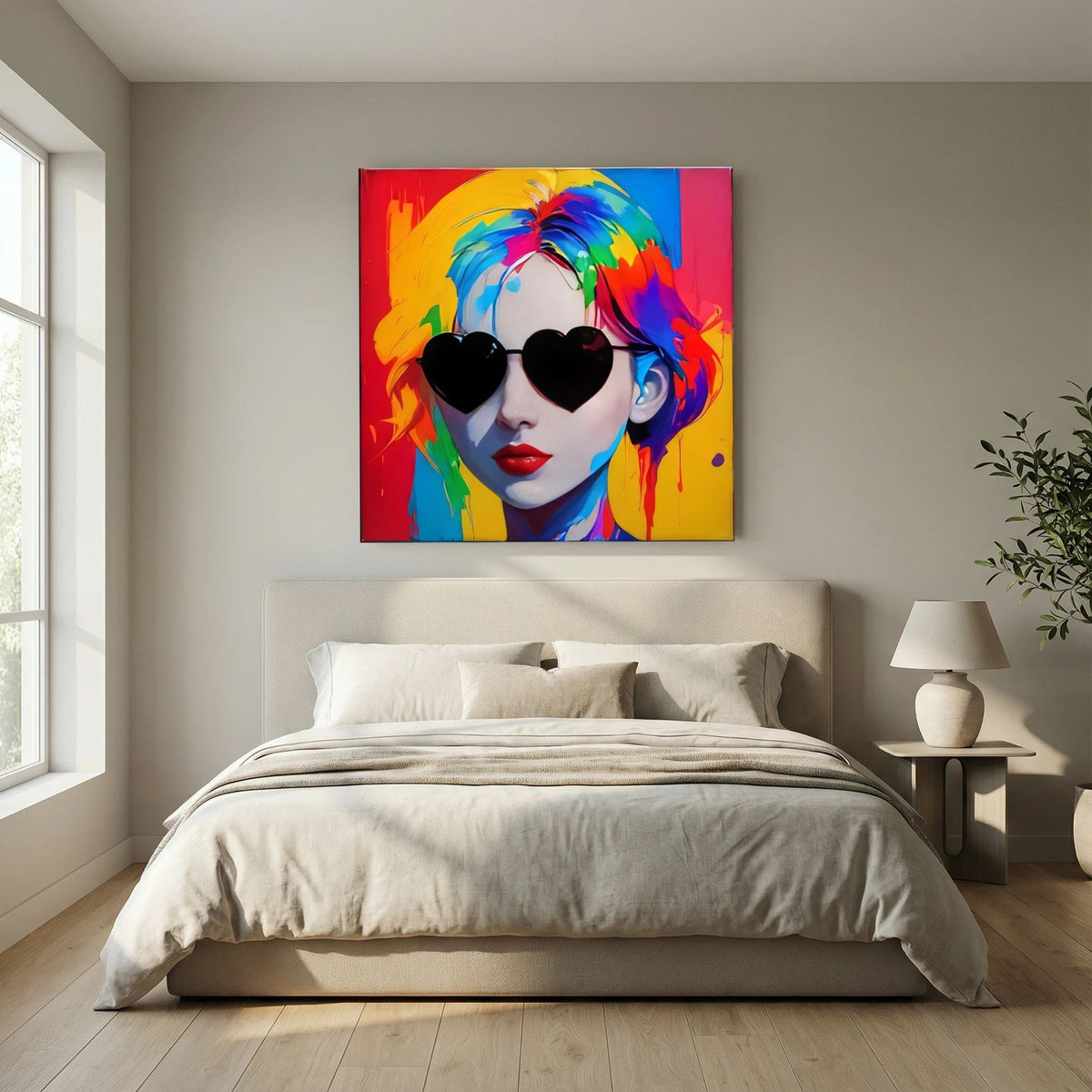 Neon Authority - Pop Art Fashion Portrait, Colorful Woman Art,canvas