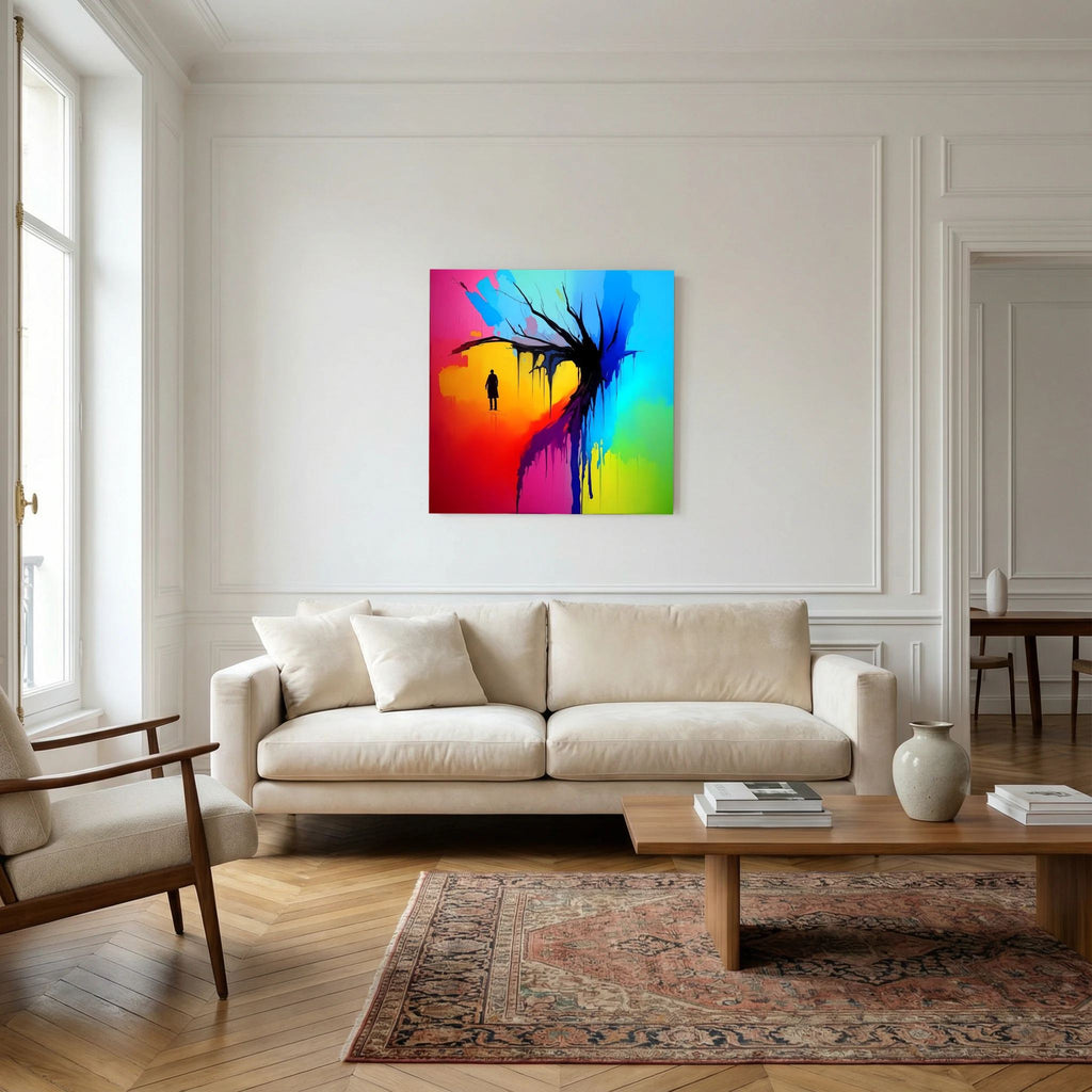 Witness — Neon Pop Art Landscape Canvas Print | Aleksa Soul Art