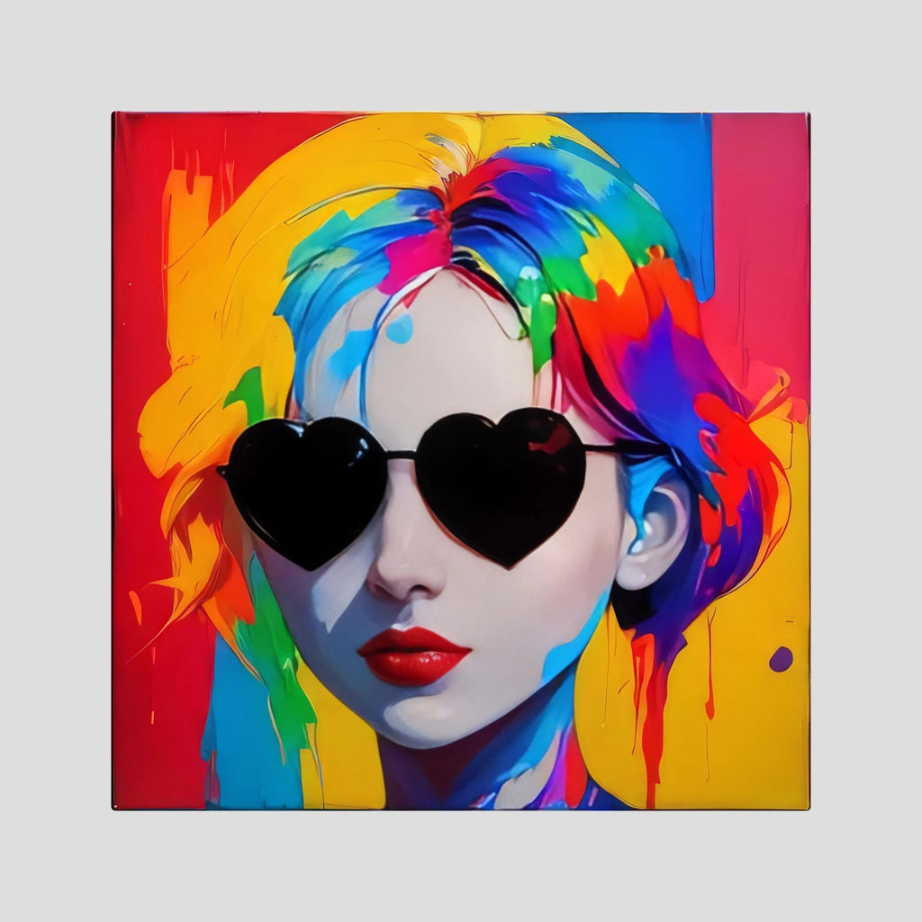 Neon Authority - Pop Art Fashion Portrait, Colorful Woman Art,canvas
