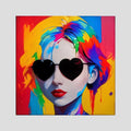 Neon Authority - Pop Art Fashion Portrait, Colorful Woman Art,canvas