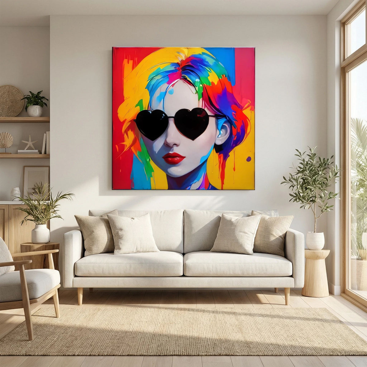 Neon Authority - Pop Art Fashion Portrait, Colorful Woman Art,canvas