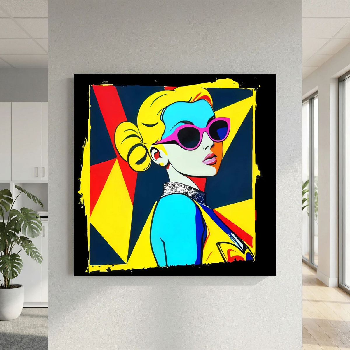 Pink cat-eye sunglasses canvas